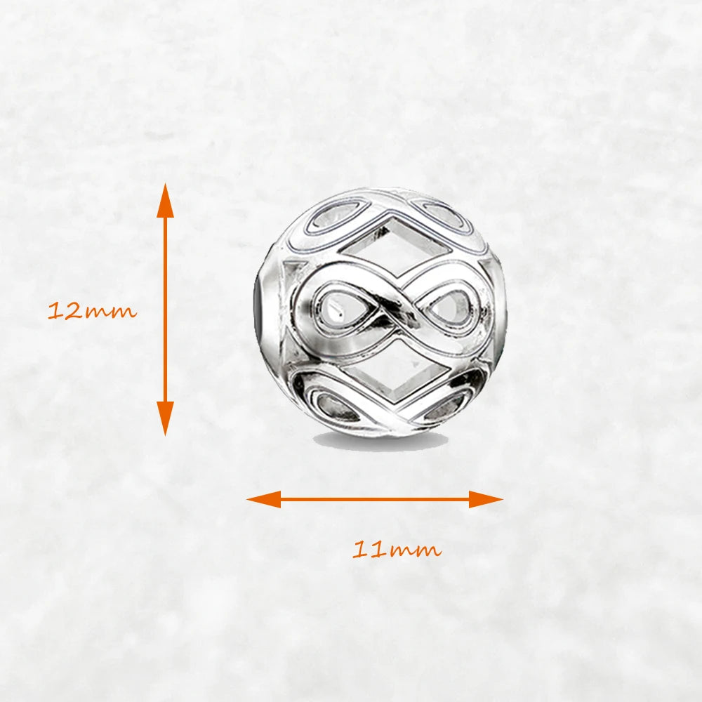 Damen-Charm-Anhänger Eternity Love Perlen Vintage DIY aus Sterlingsilber