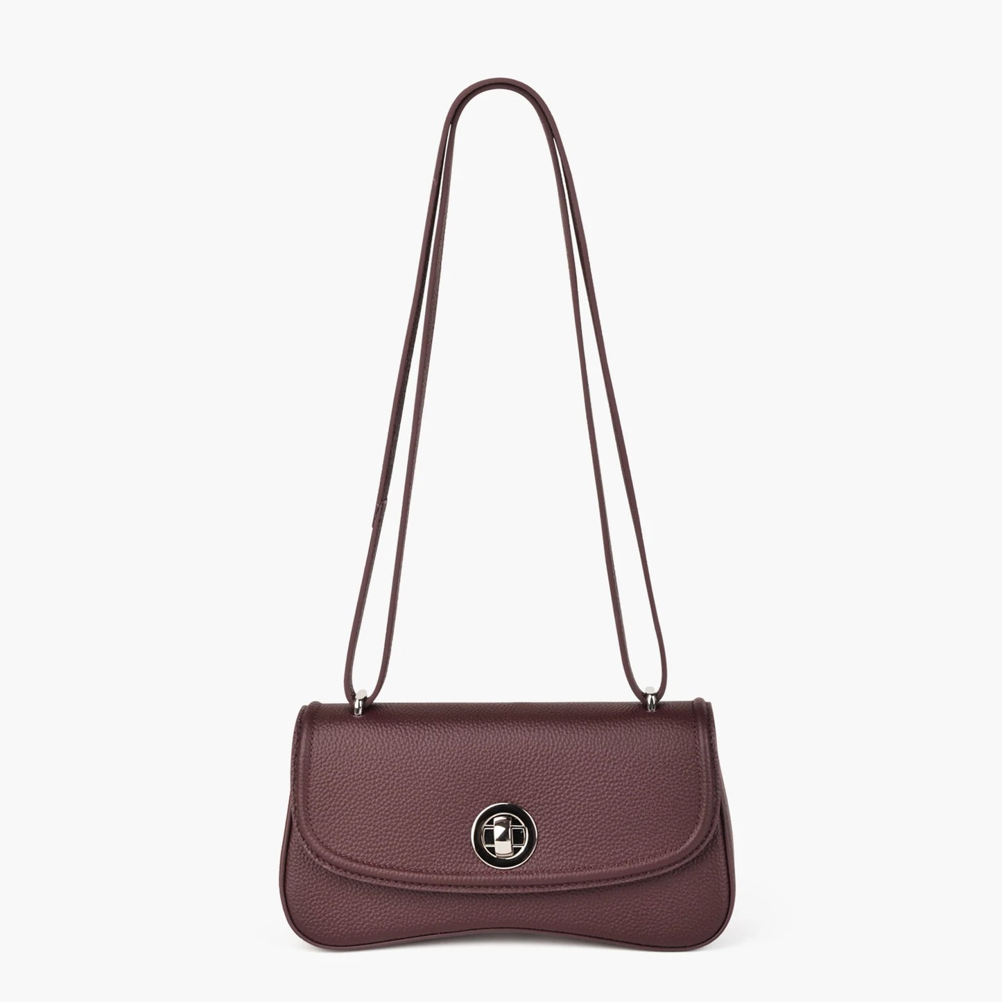 Weinrote Echtleder Schultertasche | Crossbody, Vielseitig