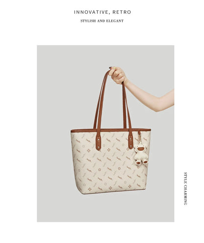 Damen-Handtasche aus PU-Leder mit großem Fassungsvermögen und vielseitiger Schulter- oder Crossbody-Trageweise