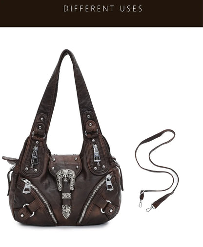 Damen-Schultertasche Patchwork Leopardmuster Mit Innenfach Und Handyfach Für Alltagsoutfits