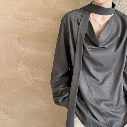Minimalistischer Damen-Blazer mit Knopfleiste, Reverskragen und langen Ärmeln – Patchwork-Design und Taschen