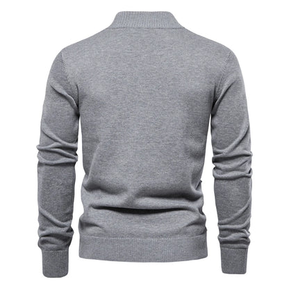 Herren Strickjacke im lässigen Stil mit Stehkragen und Knopfleiste
