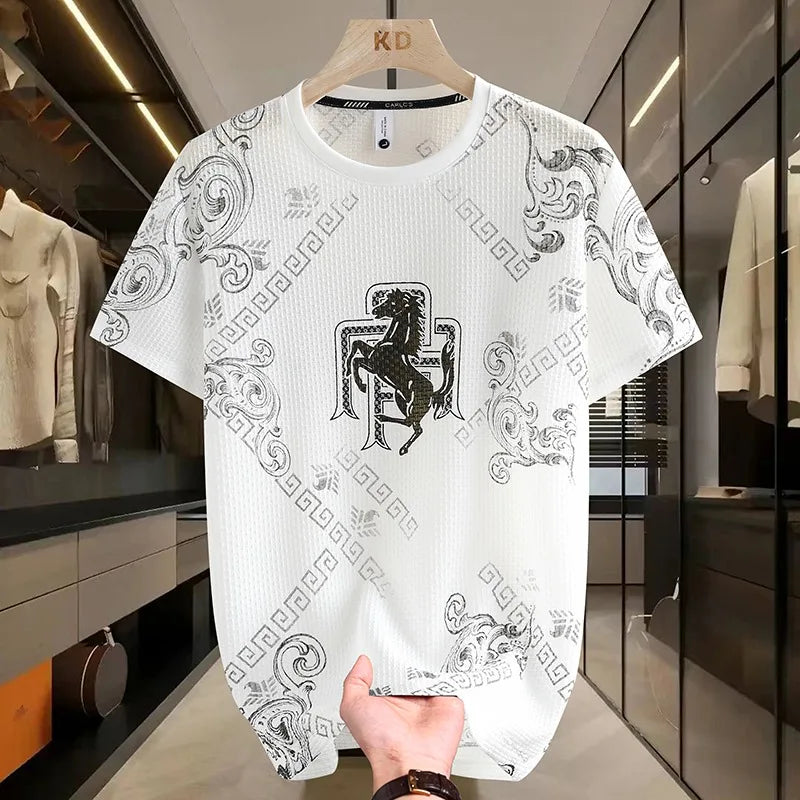 Herren T-Shirts aus feinem Stoff mit lässigem Rundhals für den Sommer