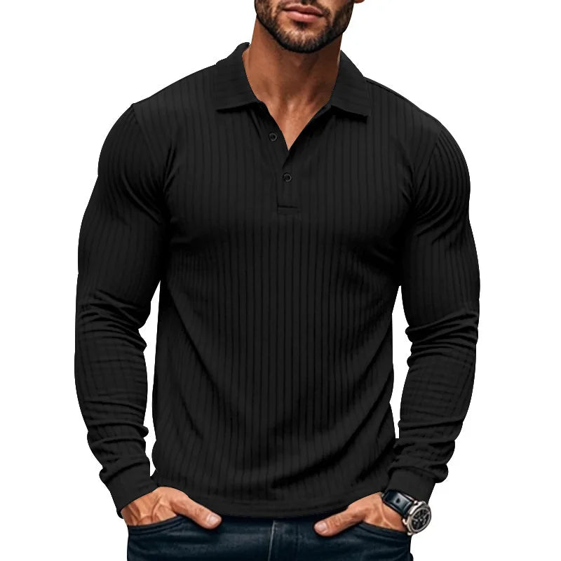 Hochwertiges Herren-Polohemd mit Waffelstruktur und Shirtkragen – Sommerliches, einfarbiges Design mit kurzen Ärmeln