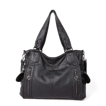 Damen-Handtasche Aus Denim Im Vintage-Look Große Schultertasche Mit Top-Griff Und Tragegurt