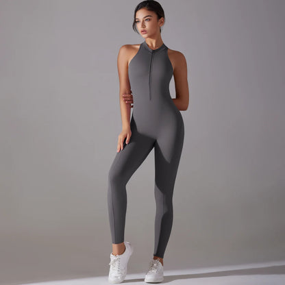 Damen-Bodyshaper mit Push-up, ärmellos, schmaler Schnitt, grau, mit Frontreißverschluss
