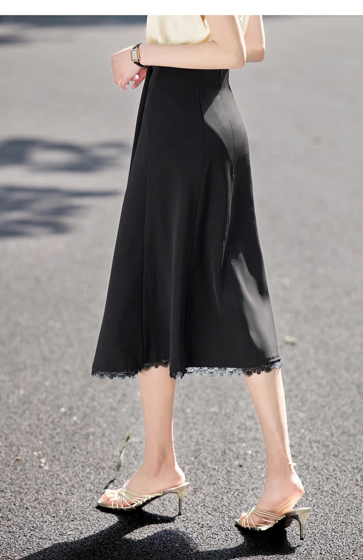 Damen Sommer Rock mit hoher Taille im eleganten Fischschwanz-Stil