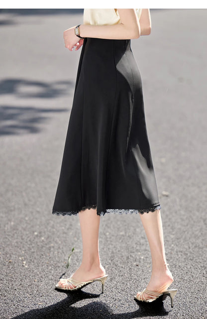 Damen Sommer Rock mit hoher Taille im eleganten Fischschwanz-Stil