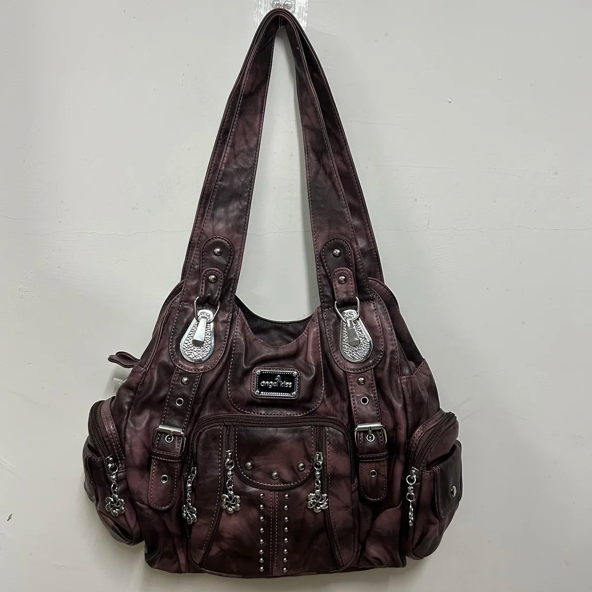 Damen-Handtasche Aus PU-Leder Vintage Stil Große Kapazität Schultertasche Für Alltag