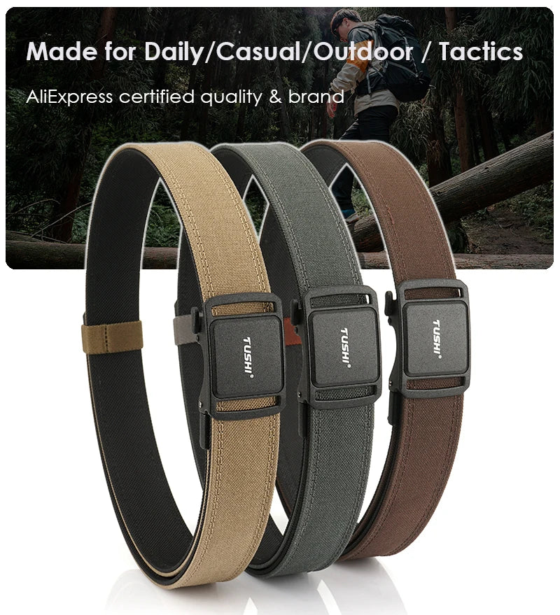 Herren-Gürtel aus Nylon mit Automatischer Schnalle Robuster Taktischer Gürtel für Arbeit und Outdoor