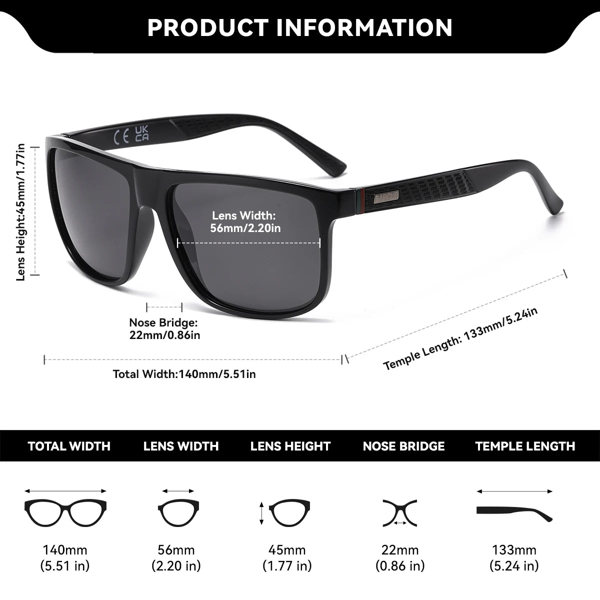 Sonnenbrille Business UV400 polarisiert leicht Reise Alltag Herren B