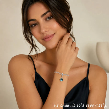 Damen-Charm-Anhänger blauer Stein trendig aus Sterlingsilber