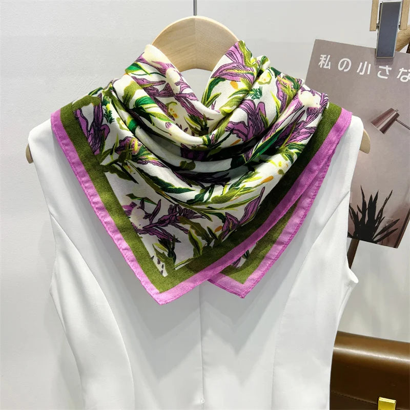 Damen Baumwoll Schal Bandana Blumen Vintage Bohemian quadratisch Sommer Strand