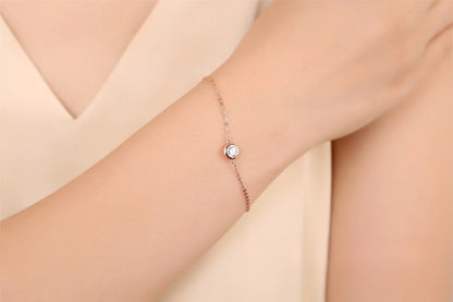 Damen-Armband mit Moissanit in Lünettenfassung