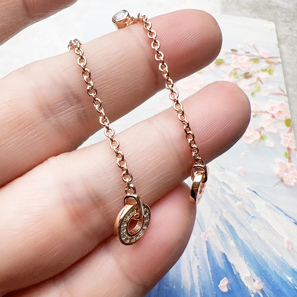 Damen-Ohrtropfen rund Rosegold romantisch 925 Sterlingsilber