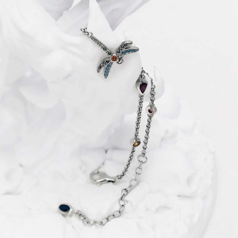 Damen-Armband Libelle bunt Böhmen aus Sterlingsilber