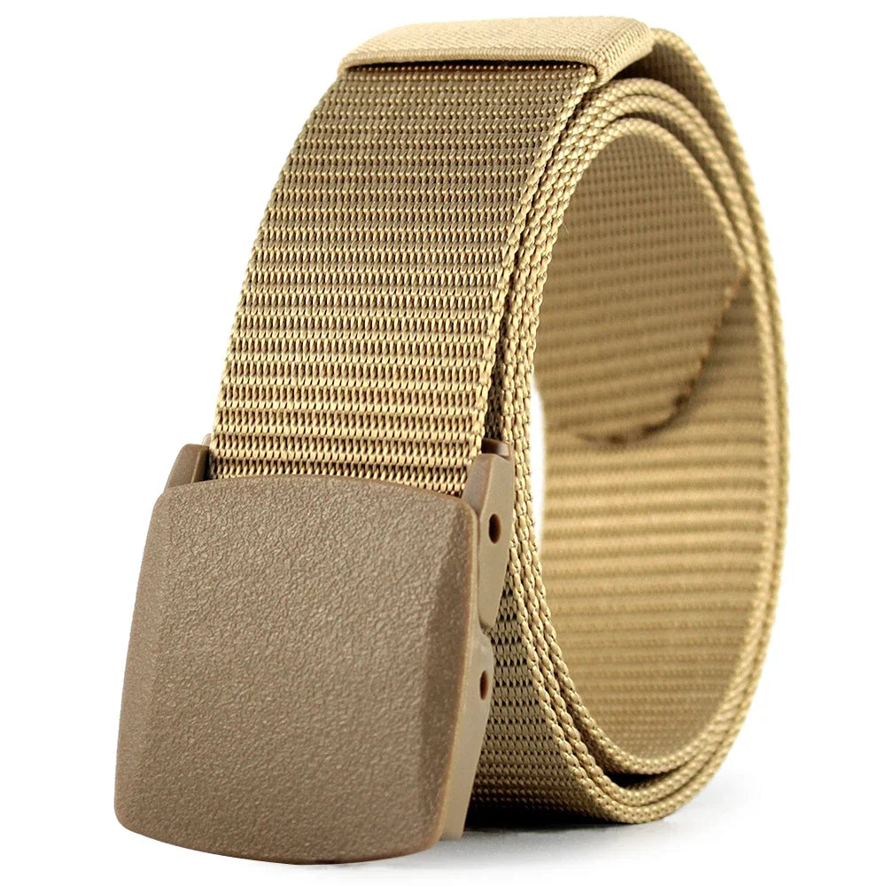 Taktischer Nylon-Gürtel, khakifarbenes Canvas-Webbing, mit Koppelschnalle