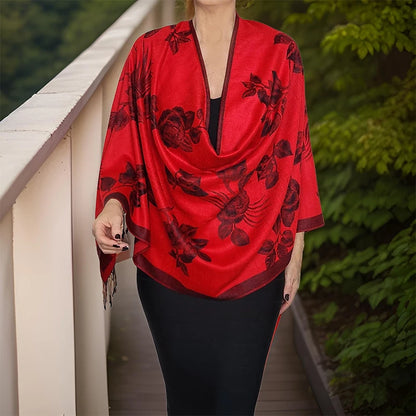 Damen Winterschal Kaschmir Plaid warm Pashmina Bandana Quaste B