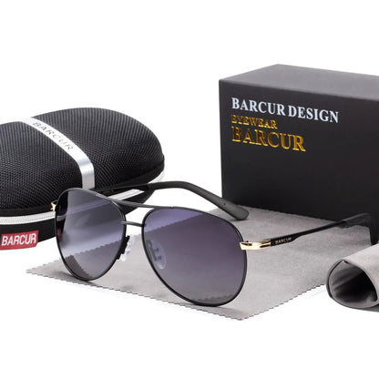 Damen-Sonnenbrille oval Edelstahl Pilot Farbverlauf polarisiert Spiegel