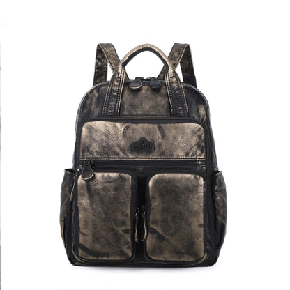 Damen-Schulrucksack Mit Mehrfachfächern Und Einfarbigem Design Für Schule Und Freizeit
