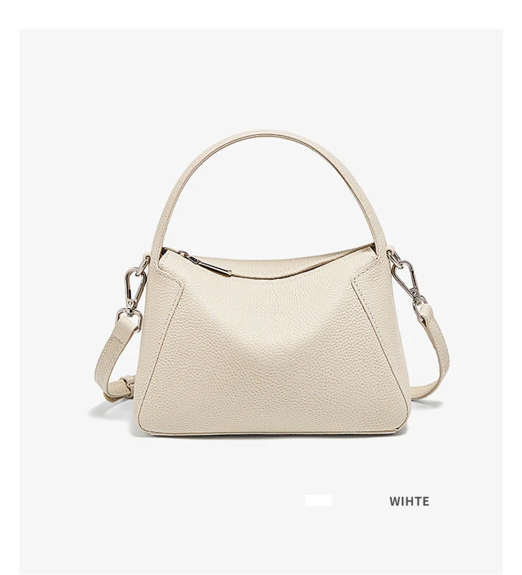 Damen Handtasche aus Rindsleder mit Crossbody-Tasche im Minimalistischen Stil