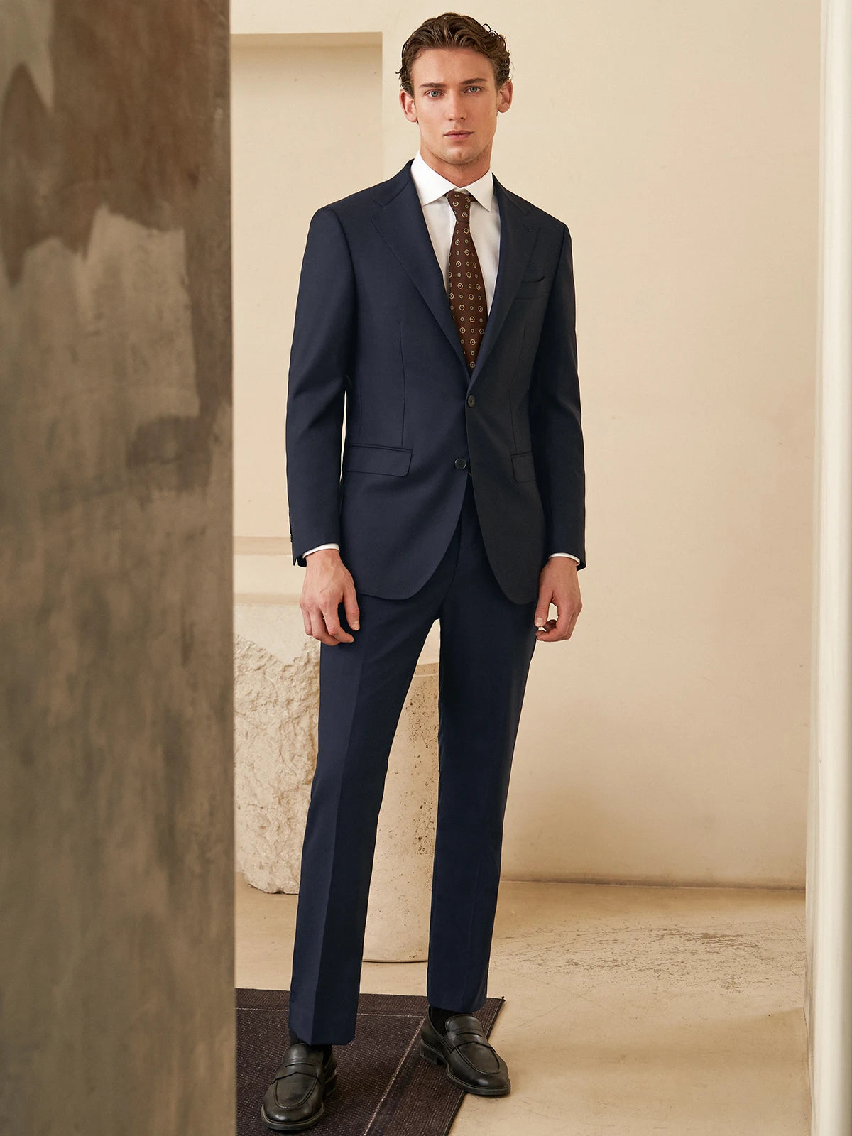 Luxuriöses Herrenanzug-Set aus 100% Wolle in Schwarz – Slim-Fit Blazer und Hose für Business, Alltag und Hochzeit