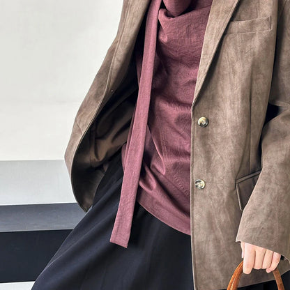 Elegante Damenjacke mit Reverskragen und langen Ärmeln – Patchwork-Design und Taschen für einen luxuriösen Look