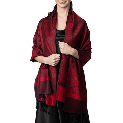 Damen Jacquard Schal ethnisch Kaschmir dick weich Halstuch Bandana Outdoor
