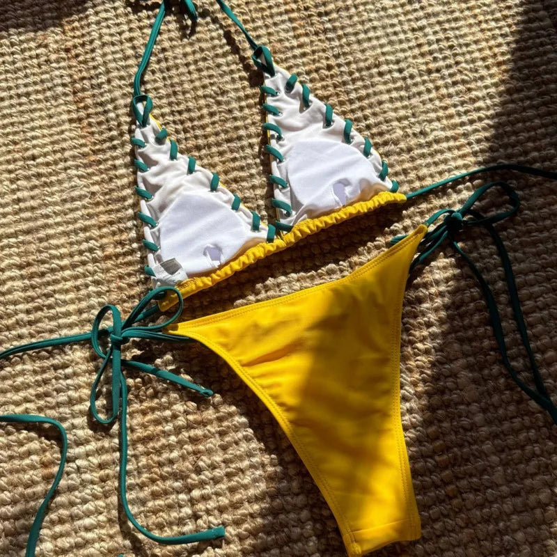 Glamouröses Pailletten-Bikini-Set mit Push-up-Effekt – Perfekt für Strand und Pool