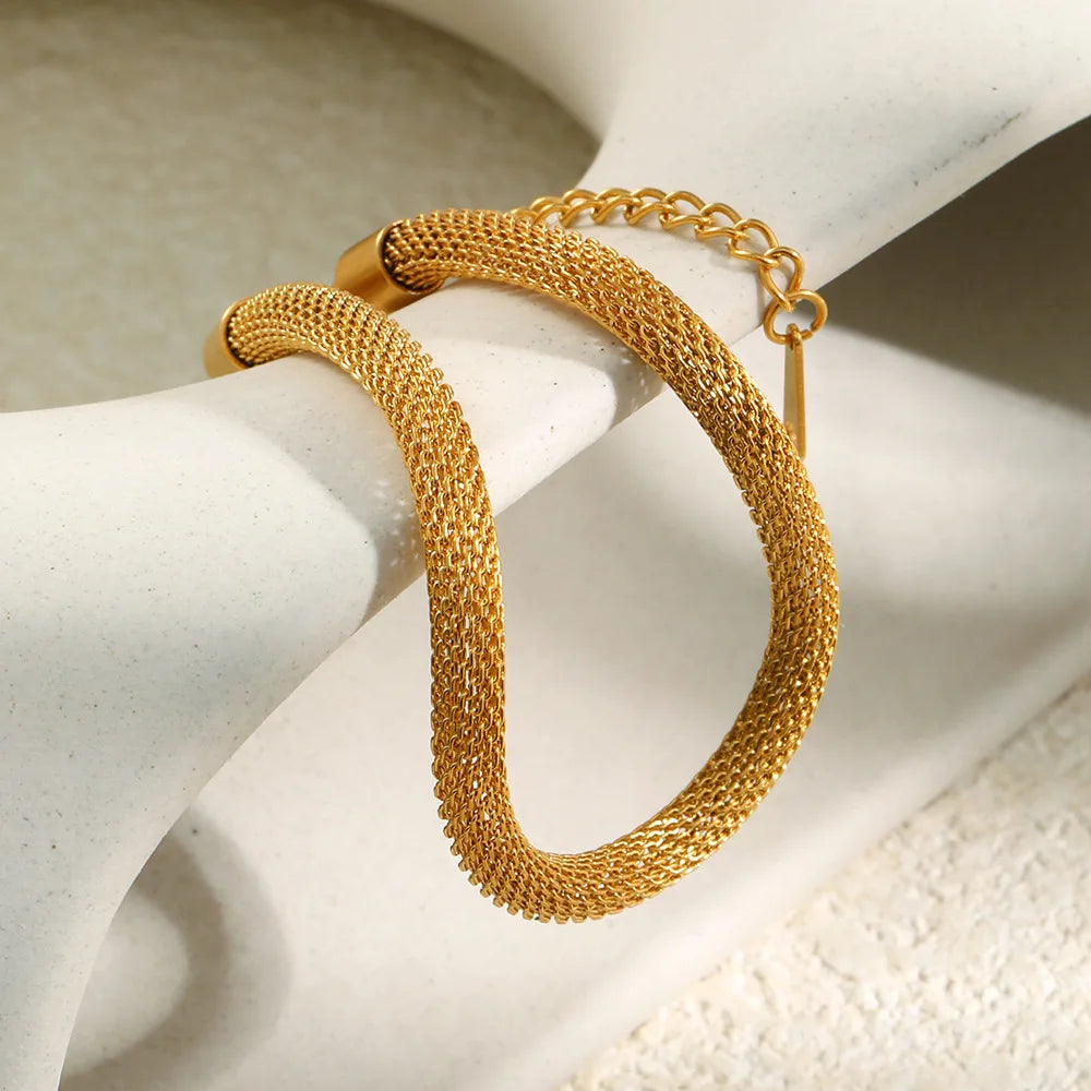 Damen-Armband mit Mesh-Kette aus Edelstahl