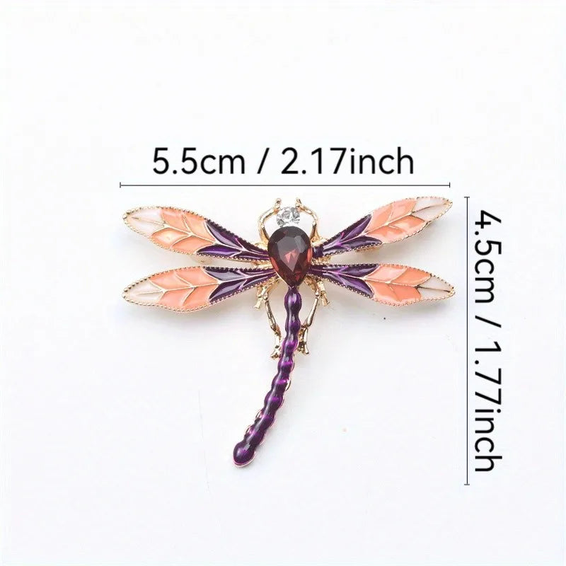 Brosche Libelle Vintage Insekt Kristall Groß Hochzeit Schmuck Damen