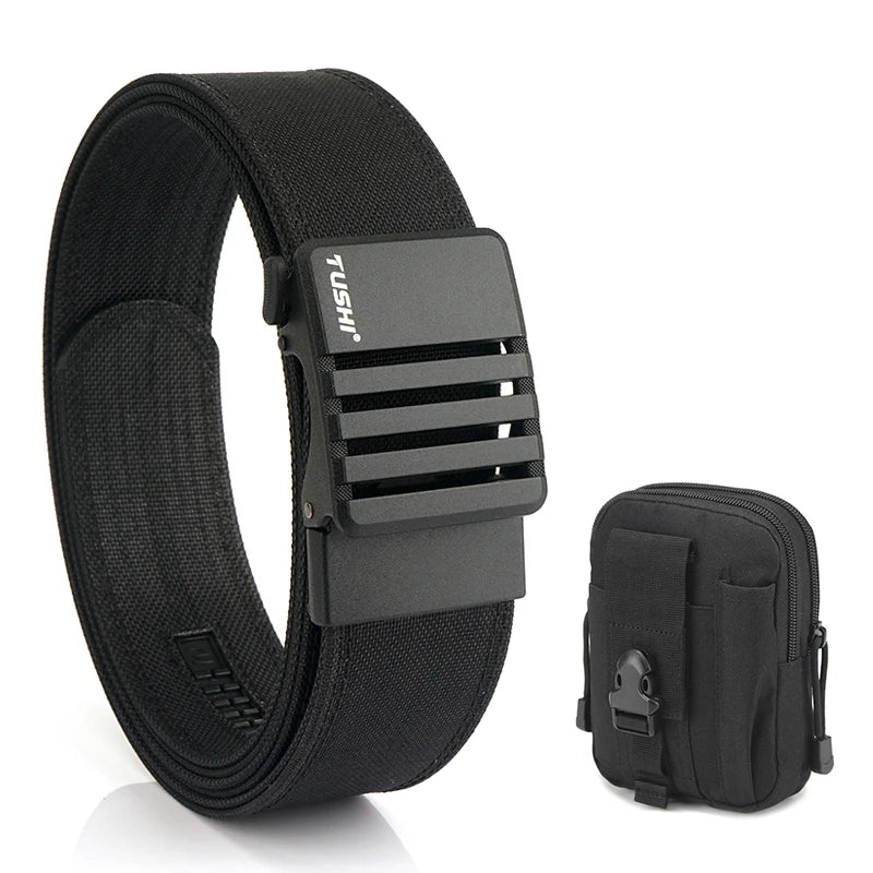 Herren-Taktischer Gürtel aus Nylon mit matte Metall-Schnalle und 43 mm Breite für Alltag und Freizeit