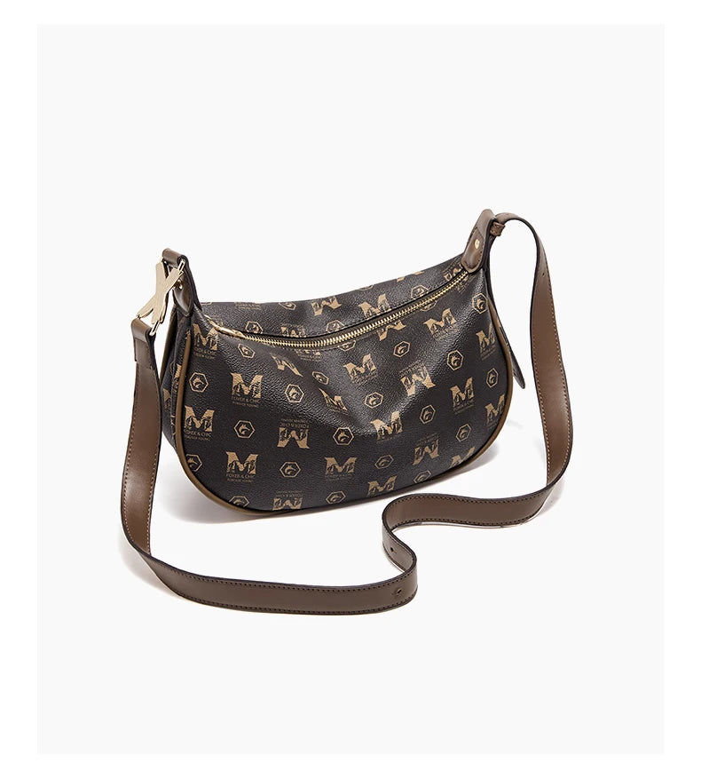 Damen Schultertasche aus PVC-Leder im Retro-Hobo-Stil mit großem Fassungsvermögen