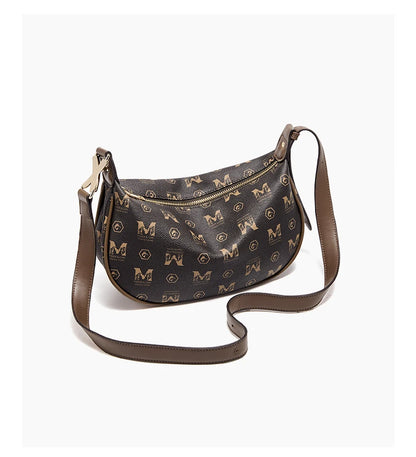 Damen Schultertasche aus PVC-Leder im Retro-Hobo-Stil mit großem Fassungsvermögen