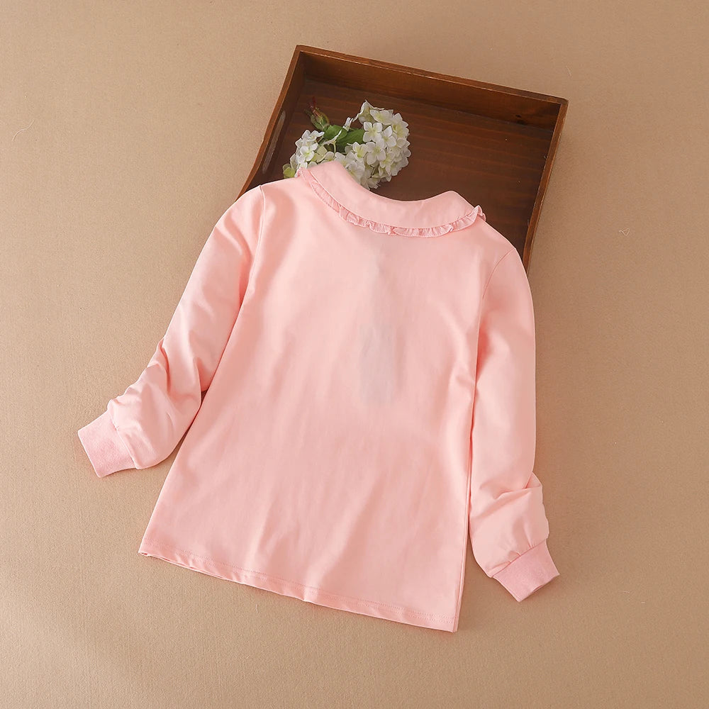Mädchen Hemd Schuluniform für Kinder Frühling Herbst Langarm Polos hirt Kinder drehen Kolloar Top