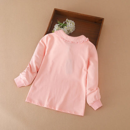Mädchen Hemd Schuluniform für Kinder Frühling Herbst Langarm Polos hirt Kinder drehen Kolloar Top