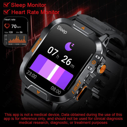 LIGE 2025 Neue LED Taschenlampe Smart Uhr Männer 420 mAh Batterie Wasserdichte Outdoor Sport Bluetooth Anruf Smartwatch Für Android IOS