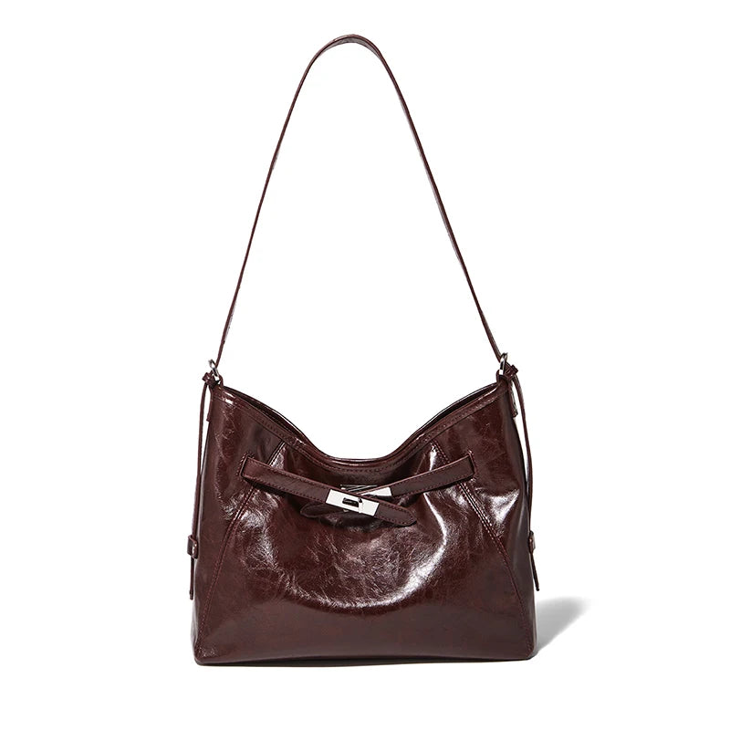 Damen-Schultertasche mit großem Fassungsvermögen aus PU-Leder, Alltagstasche für Arbeit und Freizeit