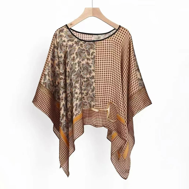 Damen Chiffon Schal Sommer Strand Bikini Sonnenschutz Poncho bedruckt sexy