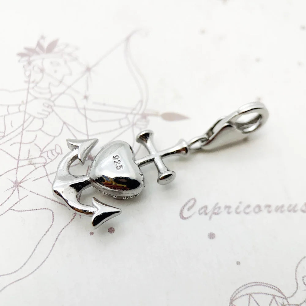 Damen-Charm-Anhänger Faith Hope Love Kreuz Herz Anker aus Sterlingsilber