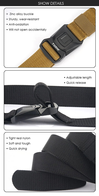 VATLY Hunting Tactical Gürtel Herren Nylon Schnellverschluss MOLLE Breit