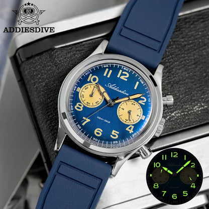 Herren-Chronograph mit VK64-Quarzwerk und Bubble-Glas