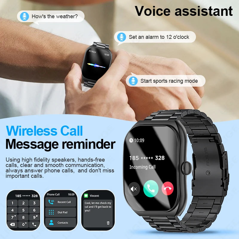 Lige neue 3d gebogene Bildschirm Smartwatch 2.01 Smartwatch "Bluetooth Anrufe Uhren Männer Frauen Fitness Armband benutzer definierte Uhr Gesicht