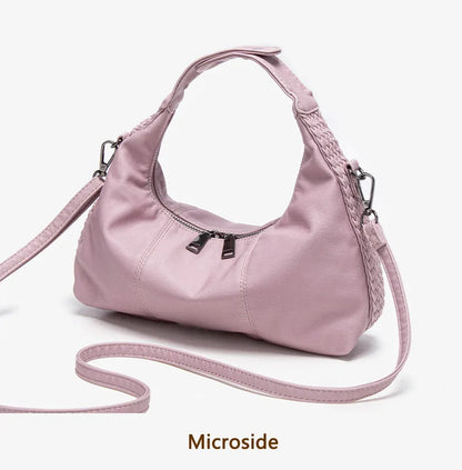 Damen-Hobo-Tasche Aus Weichem Kunstleder Mit Abnehmbarem Schulterriemen Schwarz Alltagstauglich