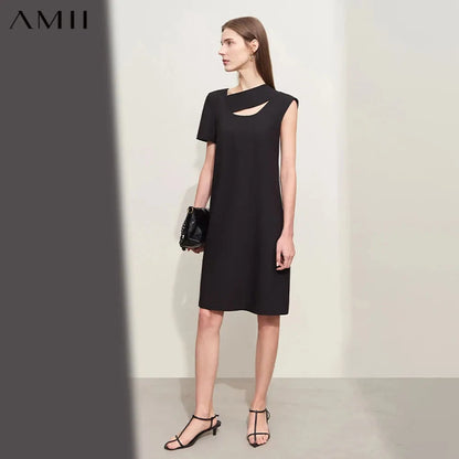 Stylisches Asymmetrisches Kurzarmkleid Elegant Für Damen Sommer