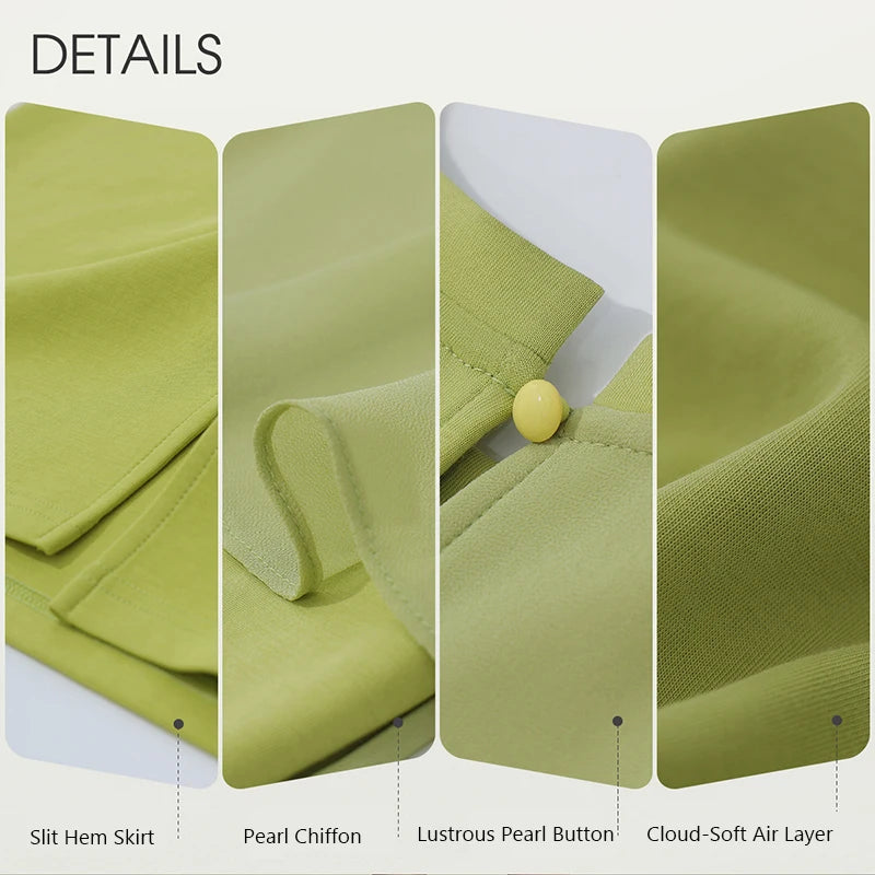 Elegantes Damenkleid Aus Baumwolle Chiffon Lockere Passform