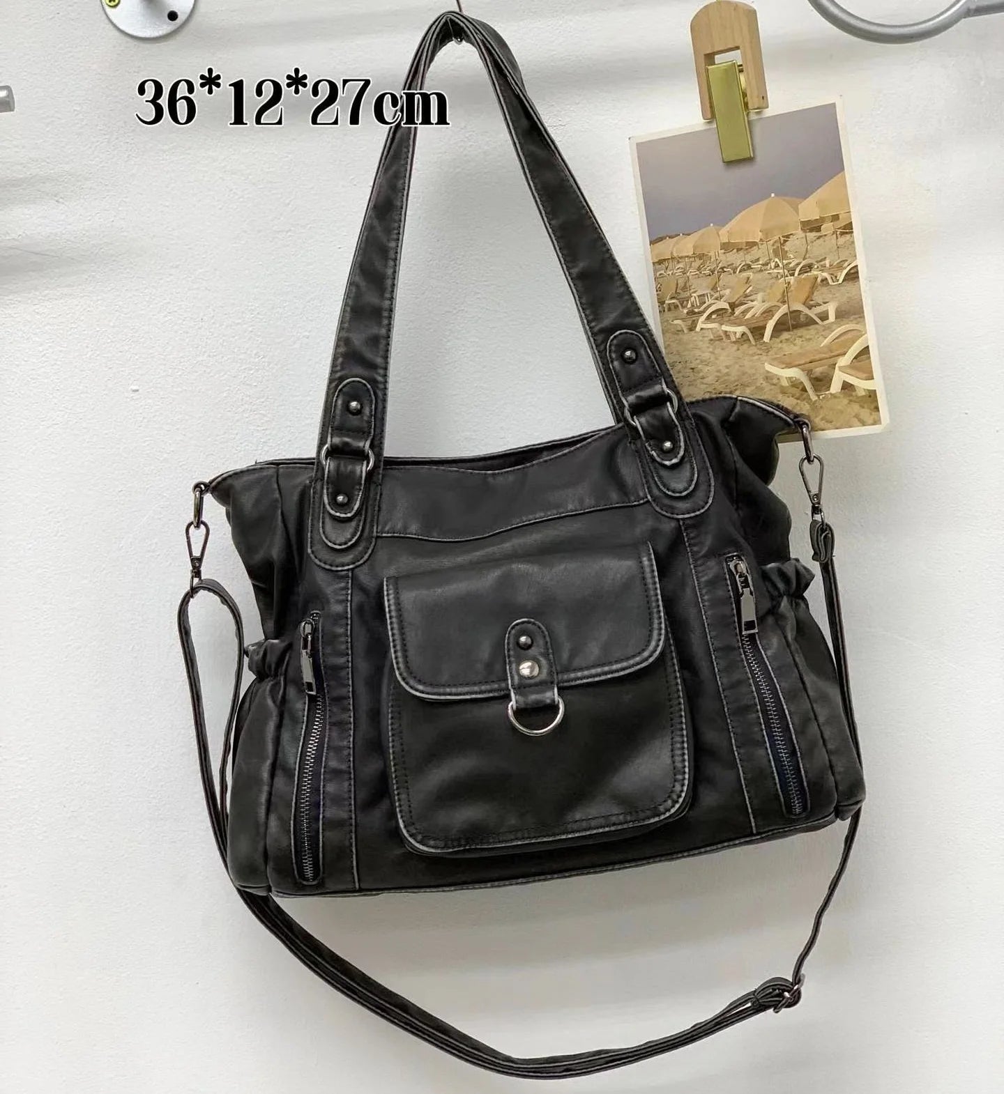 Damen-Handtasche Großes Fassungsvermögen mit Oberem Tragegriff für Alltag und Einkauf