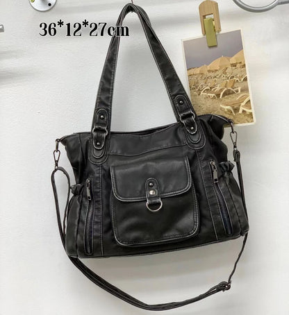 Damen-Handtasche Großes Fassungsvermögen mit Oberem Tragegriff für Alltag und Einkauf