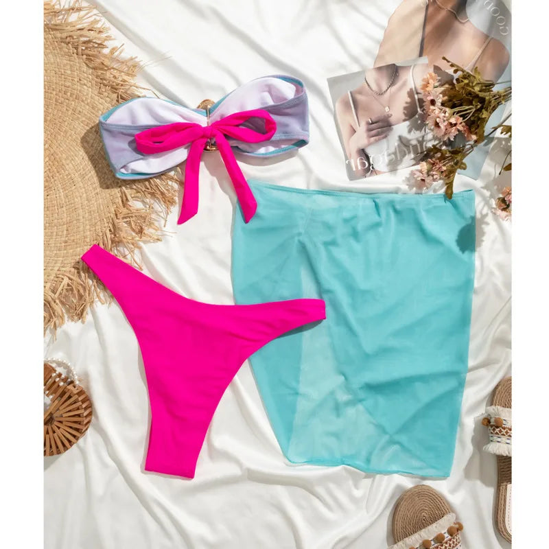 Sexy Push-Up Bikini in Pink – Brasilianischer Stil für Strand und Pool