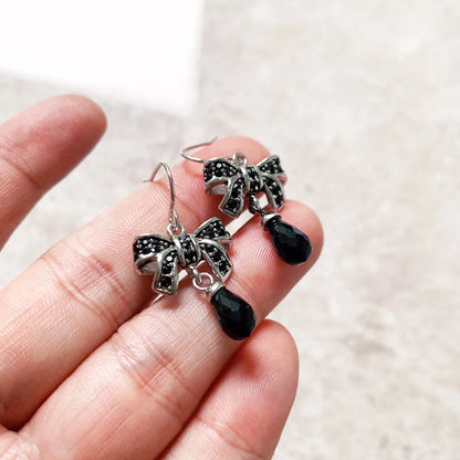 Damen-Ohrtropfen Schleifenknoten romantisch aus Sterlingsilber